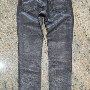 AG Adriano Goldschmidt 26R dark gray faux leather pants skinny legging
